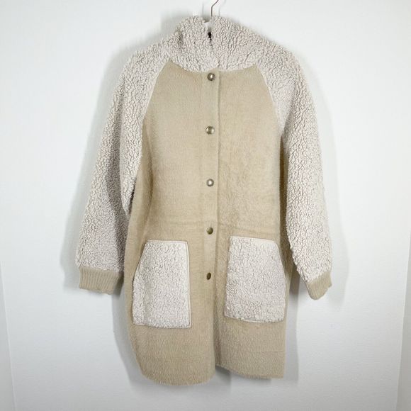 Carbon2Cobalt Boundless North Snowbound Faux Shearling‎ Coat Womens M Beige Tan - Picture 1 of 14